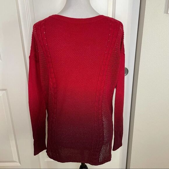 American Eagle Outfitters Red Ombré Sweater S - Picture 2 of 8